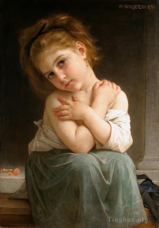 William-Adolphe Bouguereau Peinture à l'huile - La frileuse Chilly girl 1879