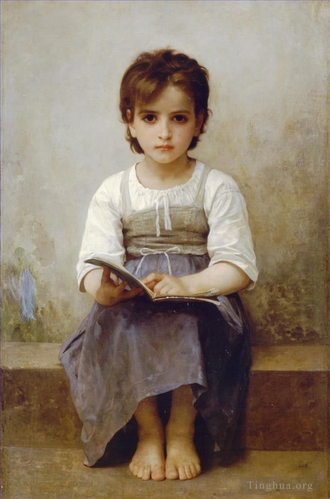 William-Adolphe Bouguereau Peinture à l'huile - La lecon difficile