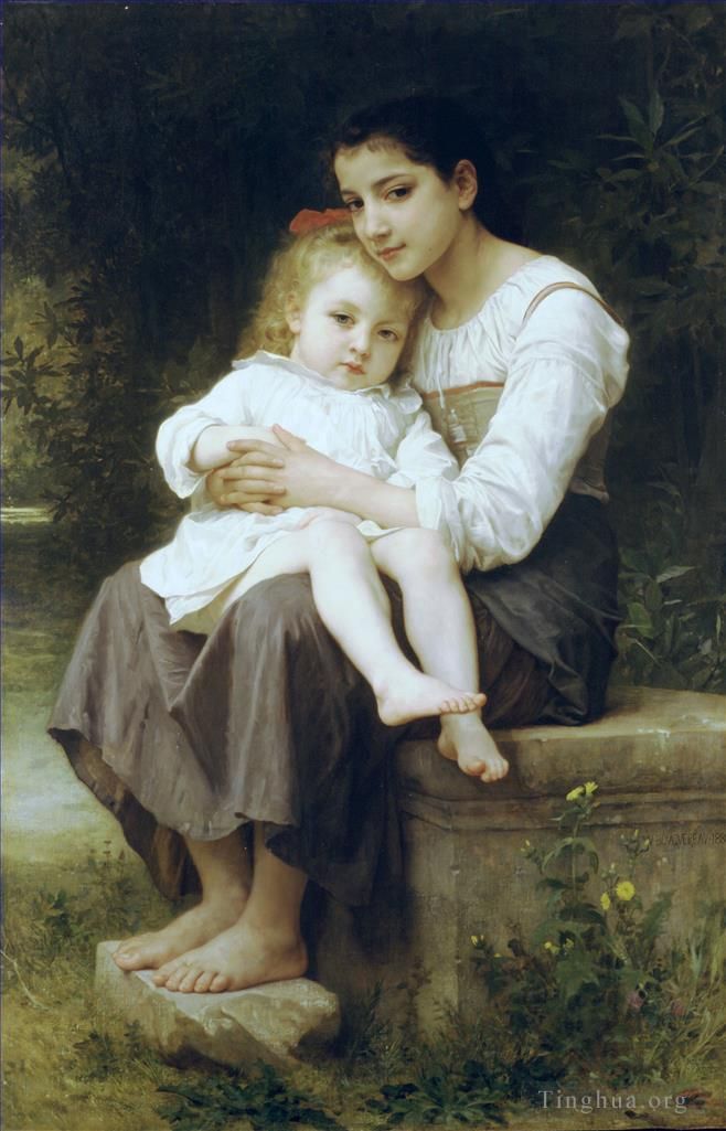 William-Adolphe Bouguereau Peinture à l'huile - La soeur ainee