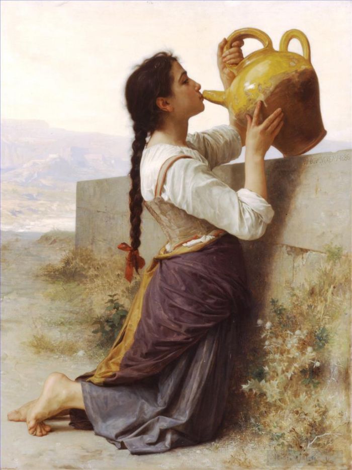 William-Adolphe Bouguereau Peinture à l'huile - La soif
