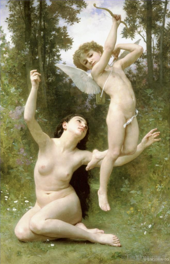 William-Adolphe Bouguereau Peinture à l'huile - L'Amour s'envole