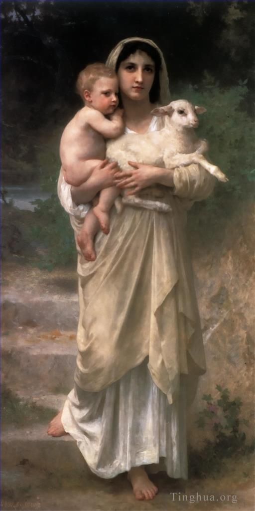 William-Adolphe Bouguereau Peinture à l'huile - Le Jeune Bergère 1897