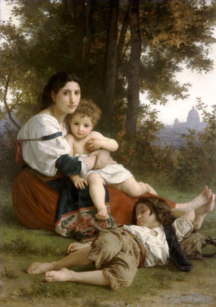 William-Adolphe Bouguereau Peinture à l'huile - Le repos