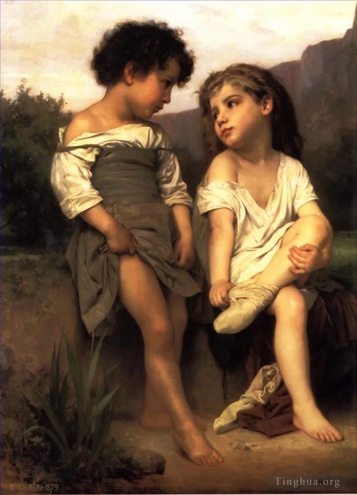 William-Adolphe Bouguereau Peinture à l'huile - Les Jeunes Baigneuses
