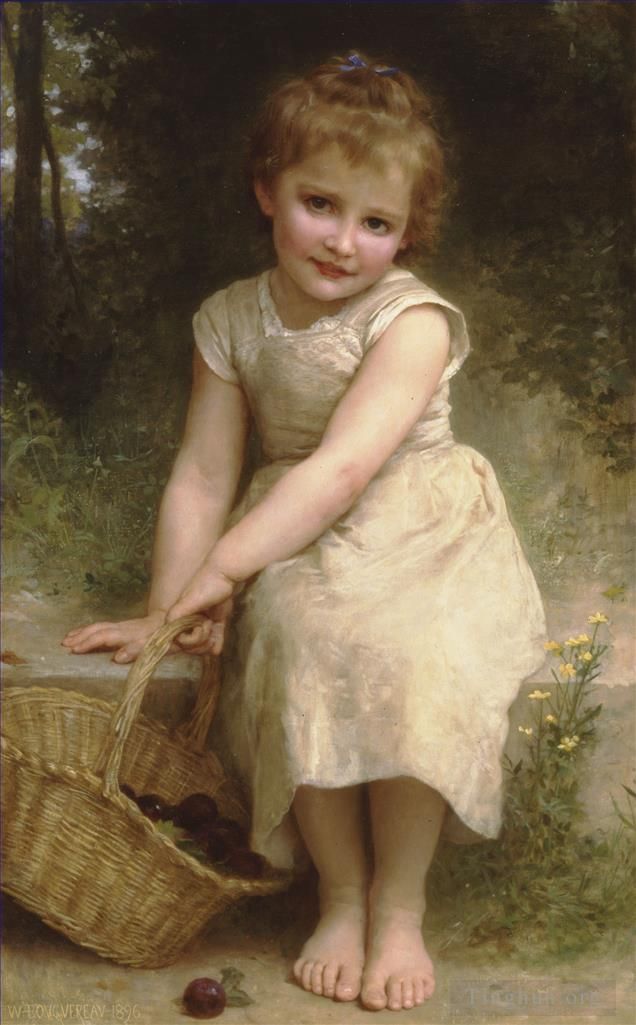 William-Adolphe Bouguereau Peinture à l'huile - Les pruneaux