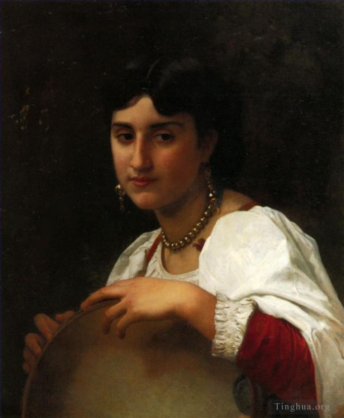 William-Adolphe Bouguereau Peinture à l'huile - Litalienne au tambourin