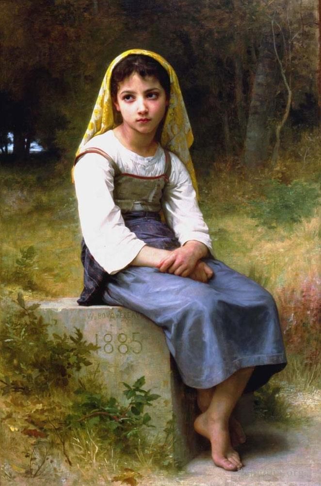 William-Adolphe Bouguereau Peinture à l'huile - Méditation 1885