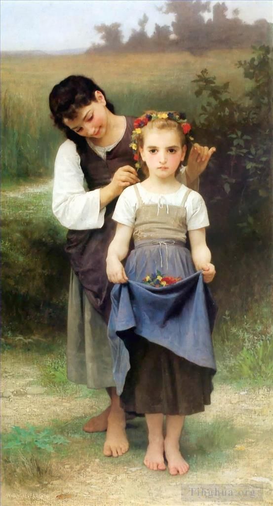 William-Adolphe Bouguereau Peinture à l'huile - Parure des champs
