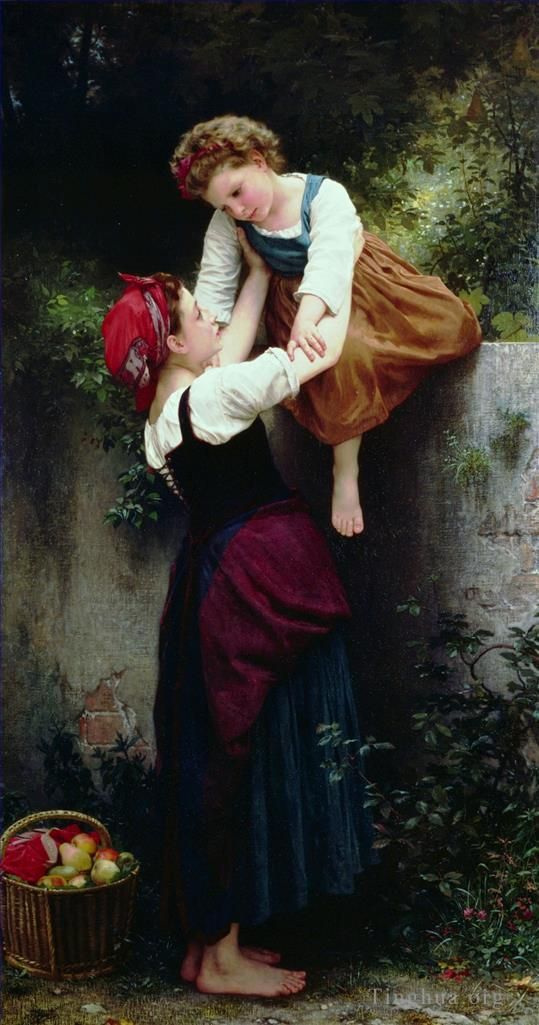 William-Adolphe Bouguereau Peinture à l'huile - Petites maraudeuses
