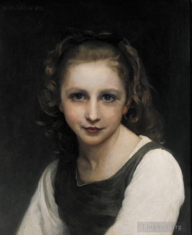 William-Adolphe Bouguereau Peinture à l'huile - Portrait d'une jeune fille
