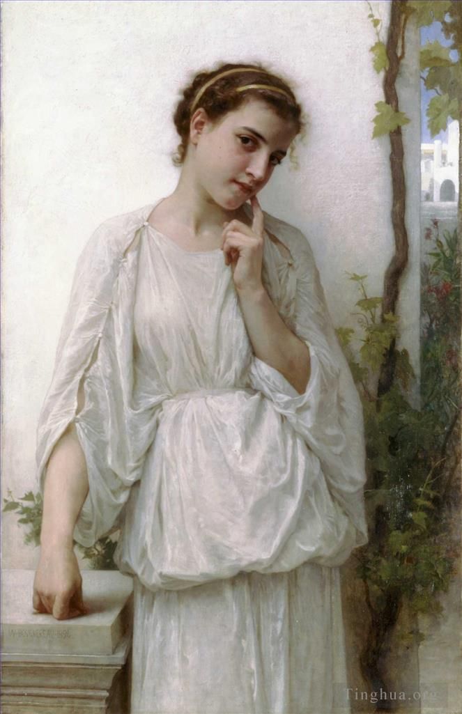 William-Adolphe Bouguereau Peinture à l'huile - Rêverie