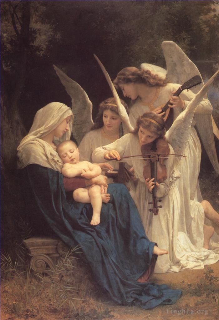 William-Adolphe Bouguereau Peinture à l'huile - Chant des anges Ange réaliste