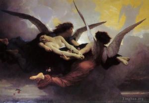 William-Adolphe Bouguereau œuvres - Ange du réalisme de l'âme portée au paradis