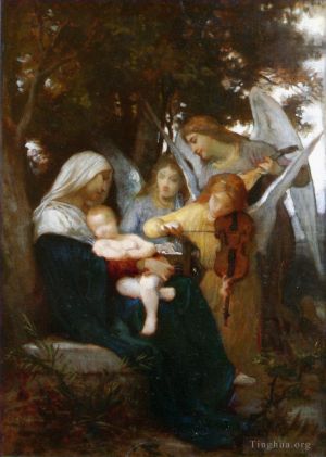 William-Adolphe Bouguereau œuvres - Etude pour Vierge aux anges