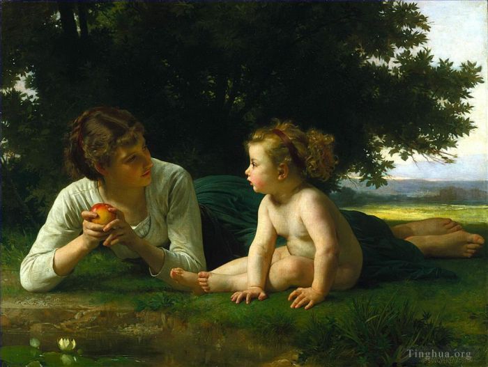 William-Adolphe Bouguereau Peinture à l'huile - Tentation 1880