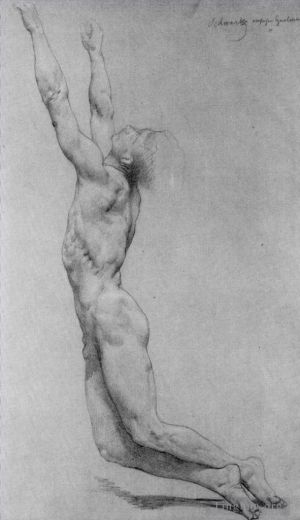 William-Adolphe Bouguereau œuvres - Etude de Flagellation du Christ au crayon