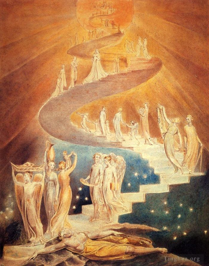 William Blake Types de peintures - L'échelle de Jacob