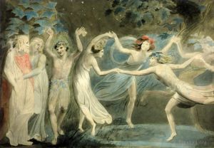 William Blake œuvres - Oberon Titania et Puck avec des fées dansant
