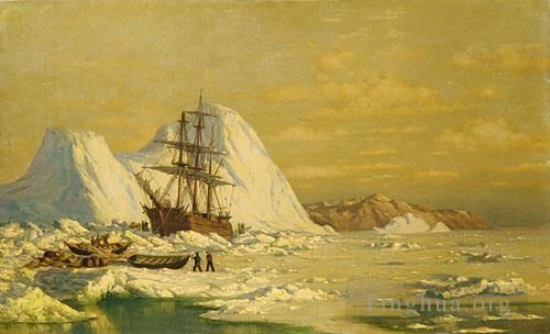 William Bradford Peinture à l'huile - Un incident de chasse à la baleine