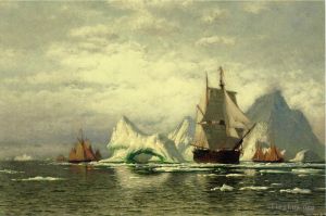 William Bradford œuvres - Arctic Whaler rentre chez lui parmi les icebergs