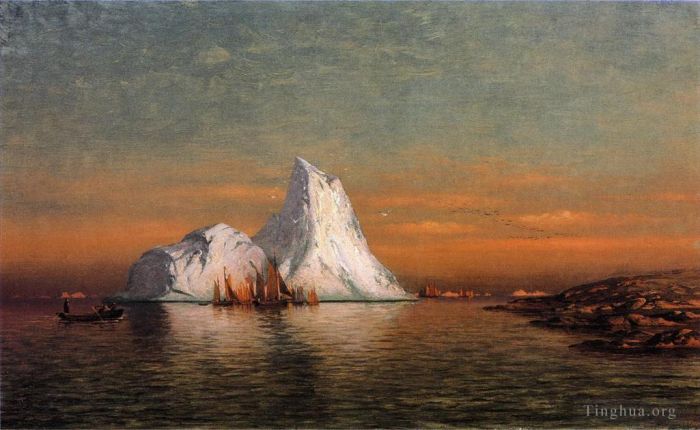 William Bradford Peinture à l'huile - Flotte de pêche au large du Labrador