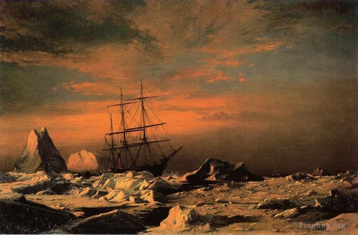 William Bradford Peinture à l'huile - Les habitants des glaces observent les envahisseurs