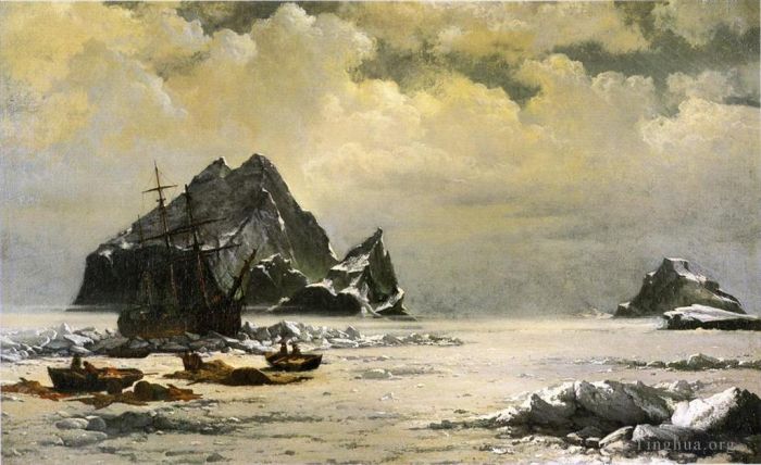 William Bradford Peinture à l'huile - Matinée sur les champs de glace arctiques