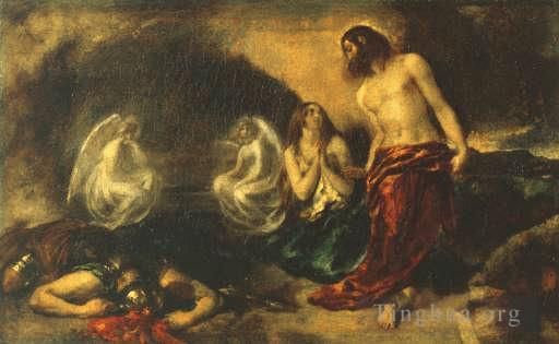 William Etty Peinture à l'huile - Le Christ apparaissant à Marie-Madeleine après la résurrection