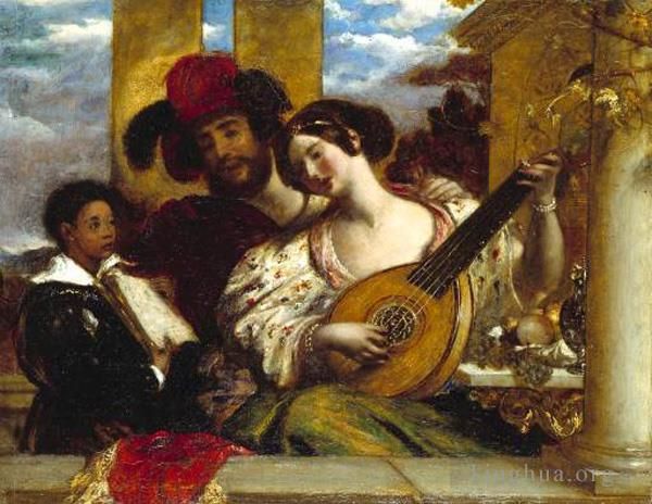 William Etty Peinture à l'huile - Le Duetto