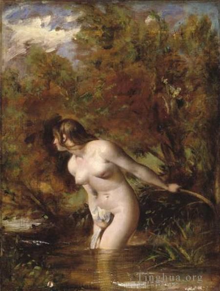 William Etty Peinture à l'huile - Musidora la baigneuse