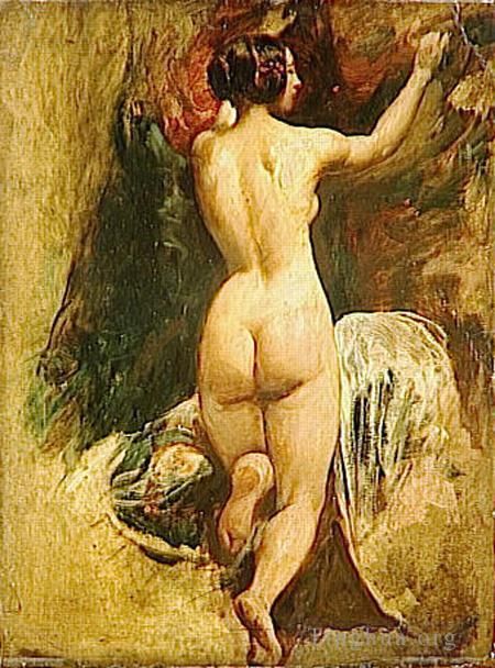 William Etty Peinture à l'huile - Femme nue par derrière