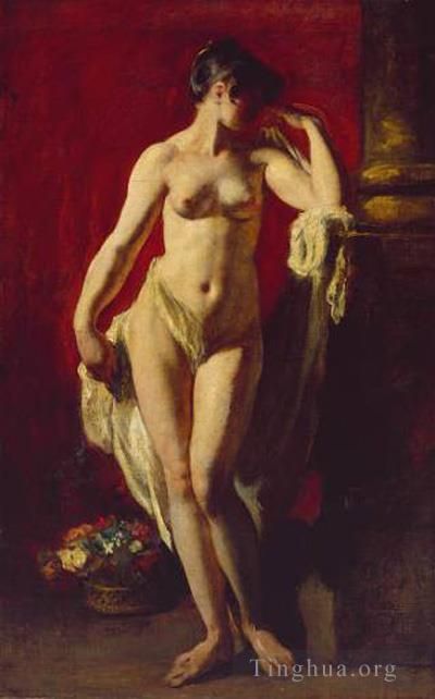 William Etty Peinture à l'huile - Nu féminin debout