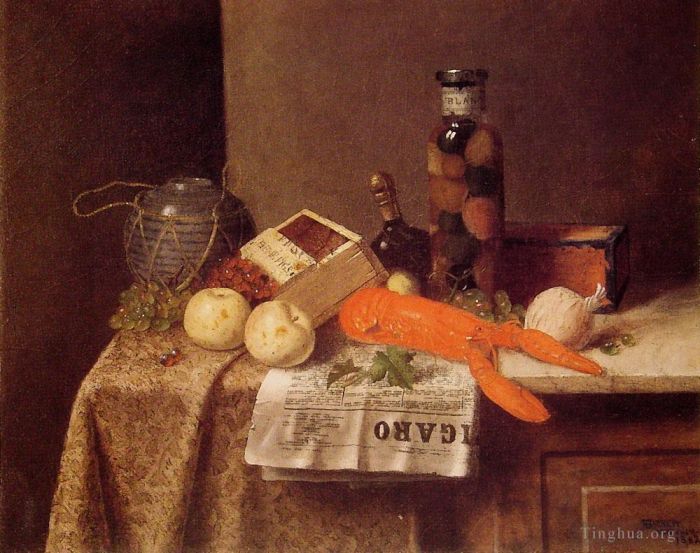 William Michael Harnet Peinture à l'huile - Nature morte au Figaro