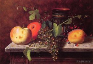 William Michael Harnet œuvres - Nature morte aux fruits et au vase