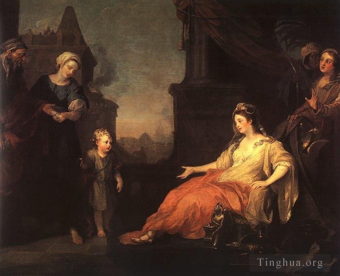 William Hogarth Peinture à l'huile - Moïse amené devant la fille du Pharaon