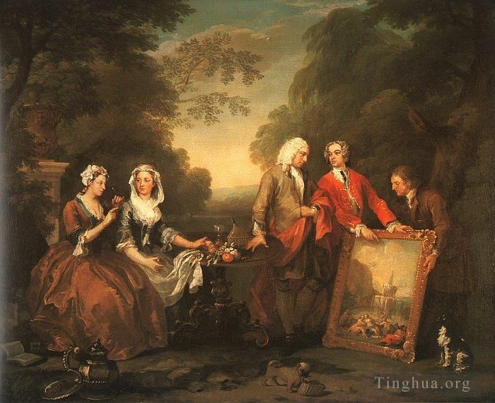 William Hogarth Peinture à l'huile - La famille Fountaine
