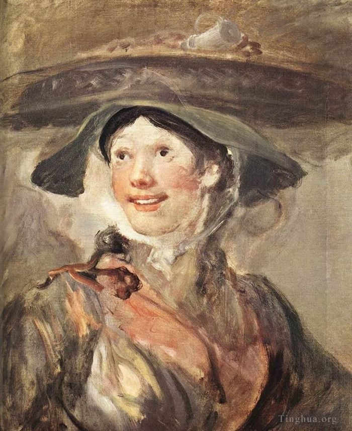 William Hogarth Peinture à l'huile - La fille aux crevettes