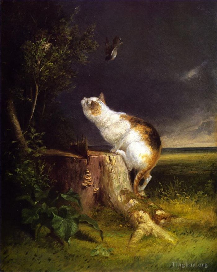 William Holbrook Beard Peinture à l'huile - L'observateur d'oiseaux