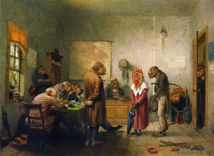 William Holbrook Beard Peinture à l'huile - Divorce de singe