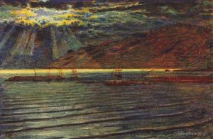 William Holman Hunt œuvres - Bateaux de pêche au clair de lune