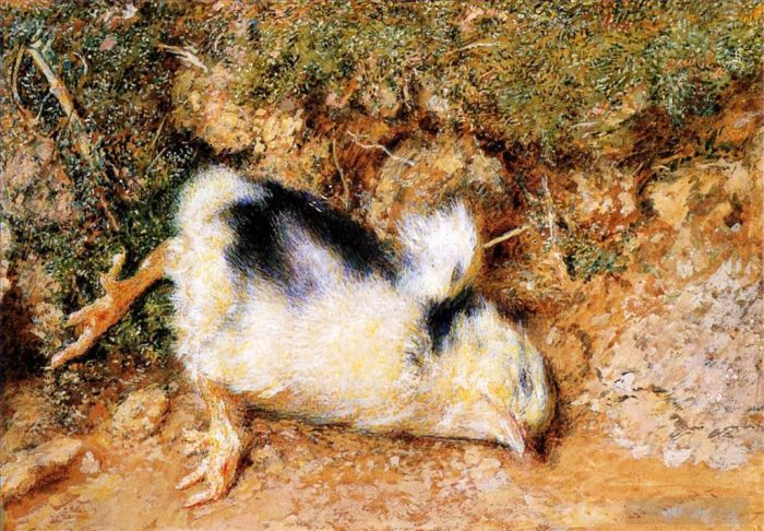 William Holman Hunt Peinture à l'huile - Le poussin mort de John Ruskins