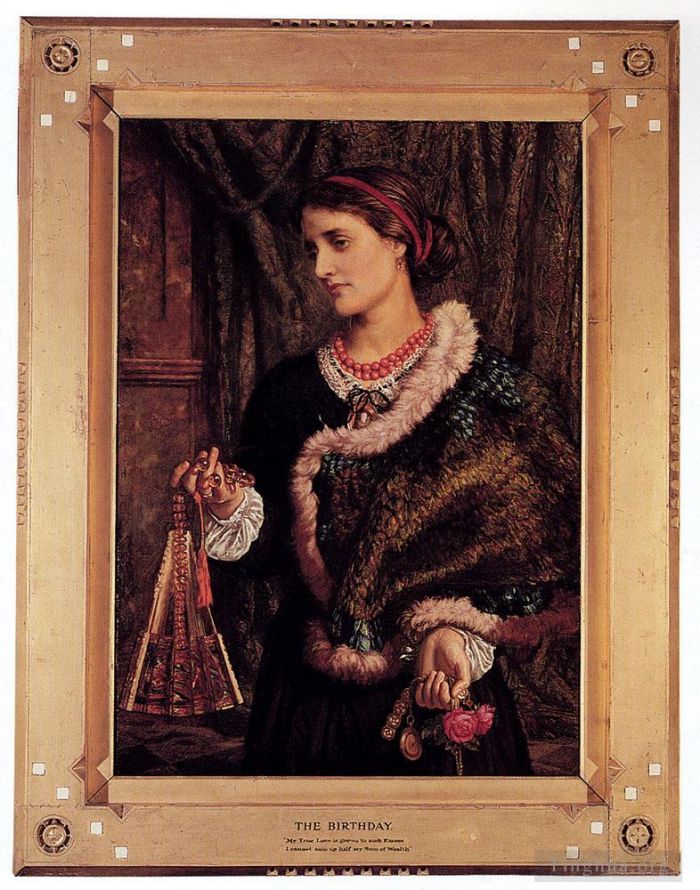 William Holman Hunt Peinture à l'huile - L'anniversaire d'un portrait de l'épouse de l'artiste Edith