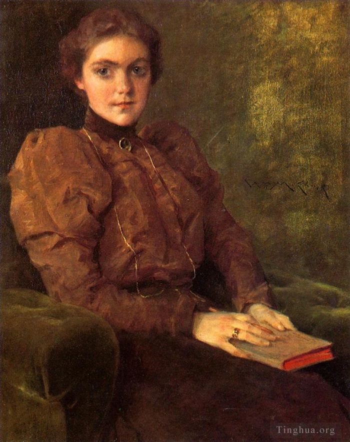William Merritt Chase Peinture à l'huile - Une dame en marron