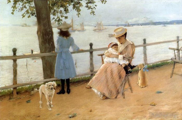 William Merritt Chase Peinture à l'huile - Après-midi au bord de la mer, alias Gravesend Bay