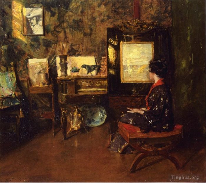 William Merritt Chase Peinture à l'huile - Alice au studio Shinnecock