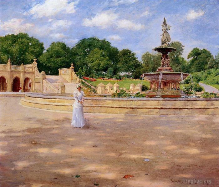William Merritt Chase Peinture à l'huile - Une petite promenade dans le parc