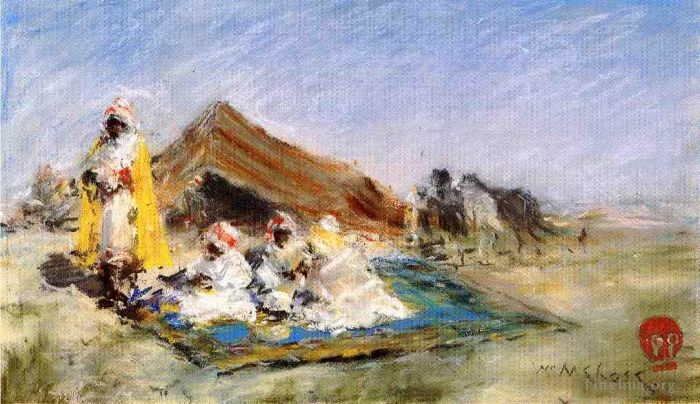 William Merritt Chase Peinture à l'huile - Campement arabe