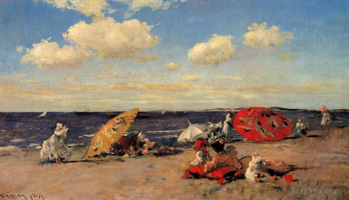 William Merritt Chase Peinture à l'huile - Au bord de la mer