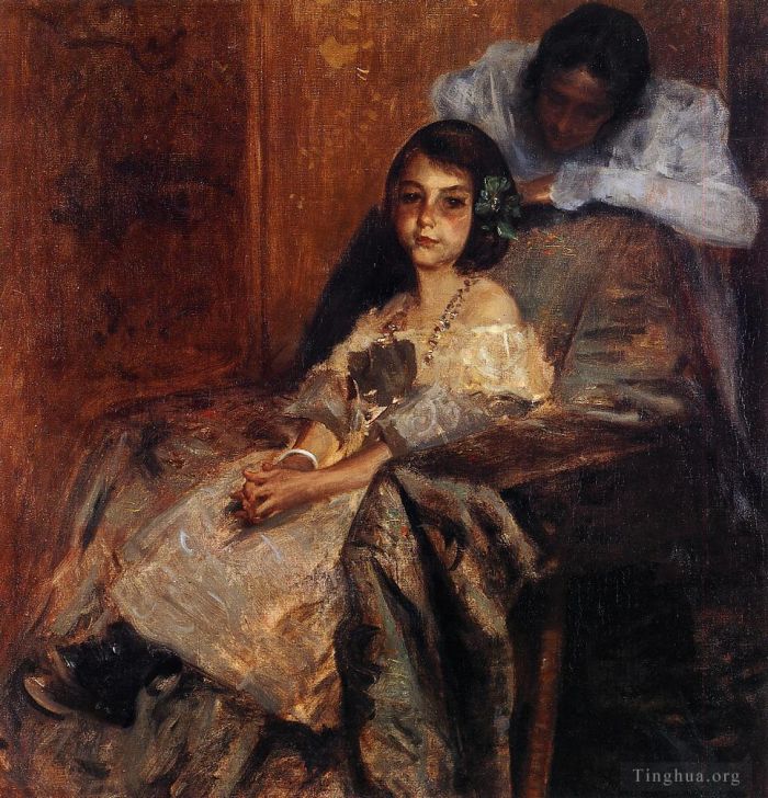 William Merritt Chase Peinture à l'huile - Dorothée et sa sœur