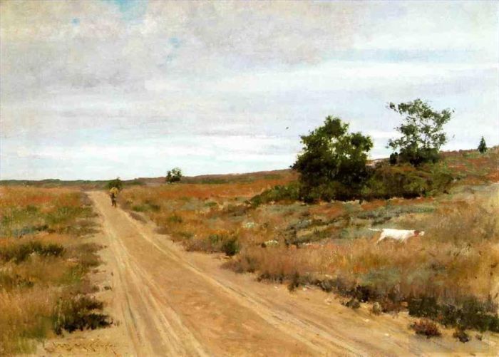 William Merritt Chase Peinture à l'huile - Jeu de chasse dans les collines de Shinnecock